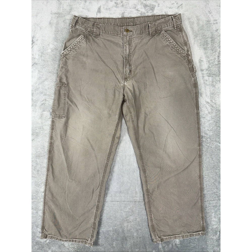 Carhartt Pants Men's 42x30 Brown Carpenter B151 LBR Dungaree Fit Cargo Pocket